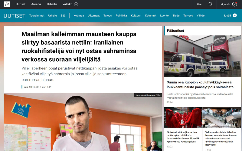 (Published Article about Keshmoon in Finland national channel (Yle