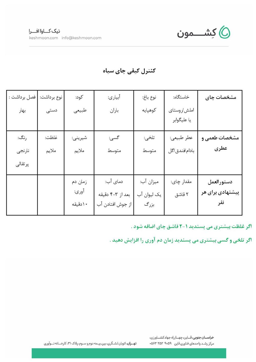 نتیجه آزمایش چای دست‌ساز اقتصادی