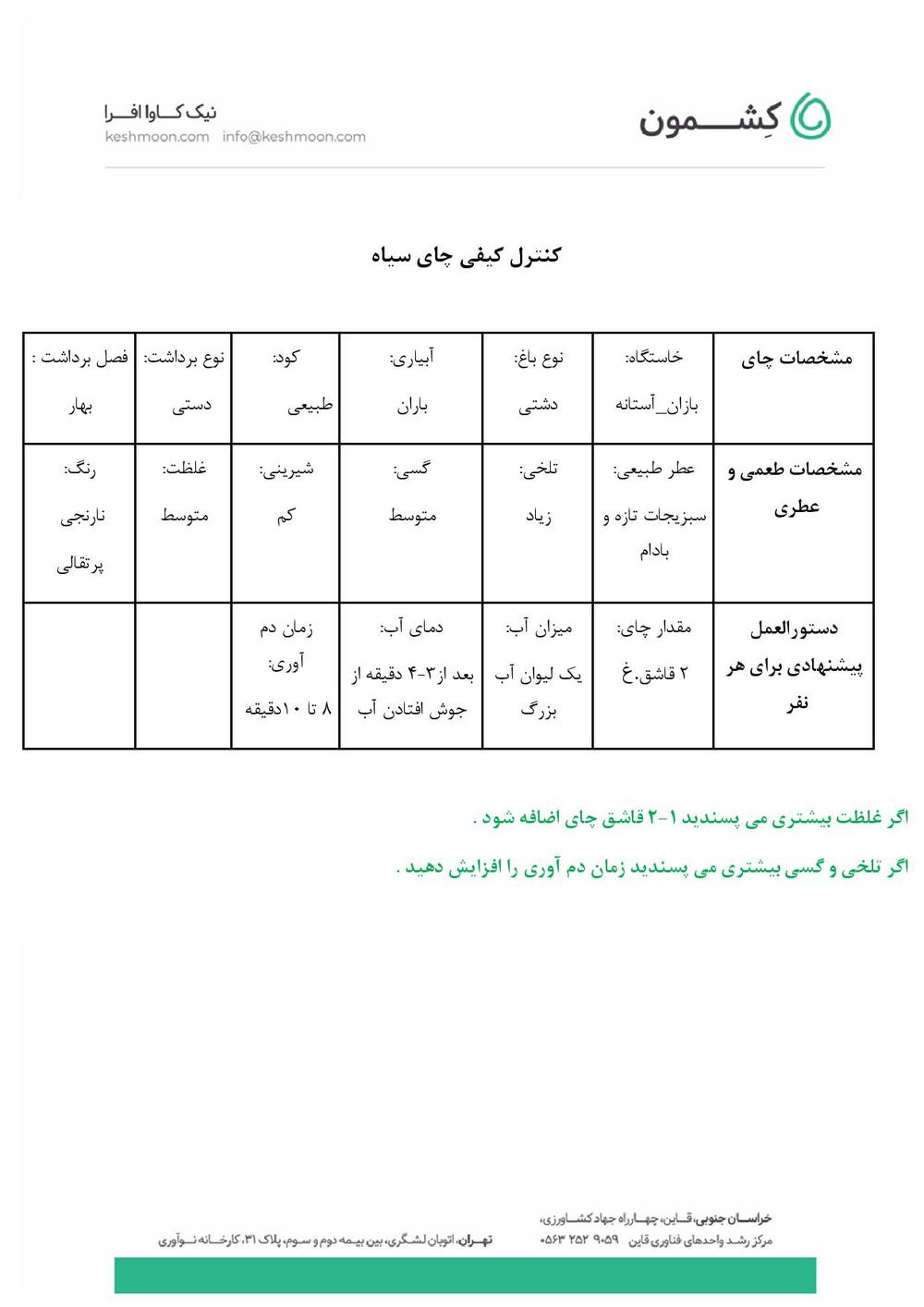 نتیجه آزمایش چای دست‌ساز اقتصادی